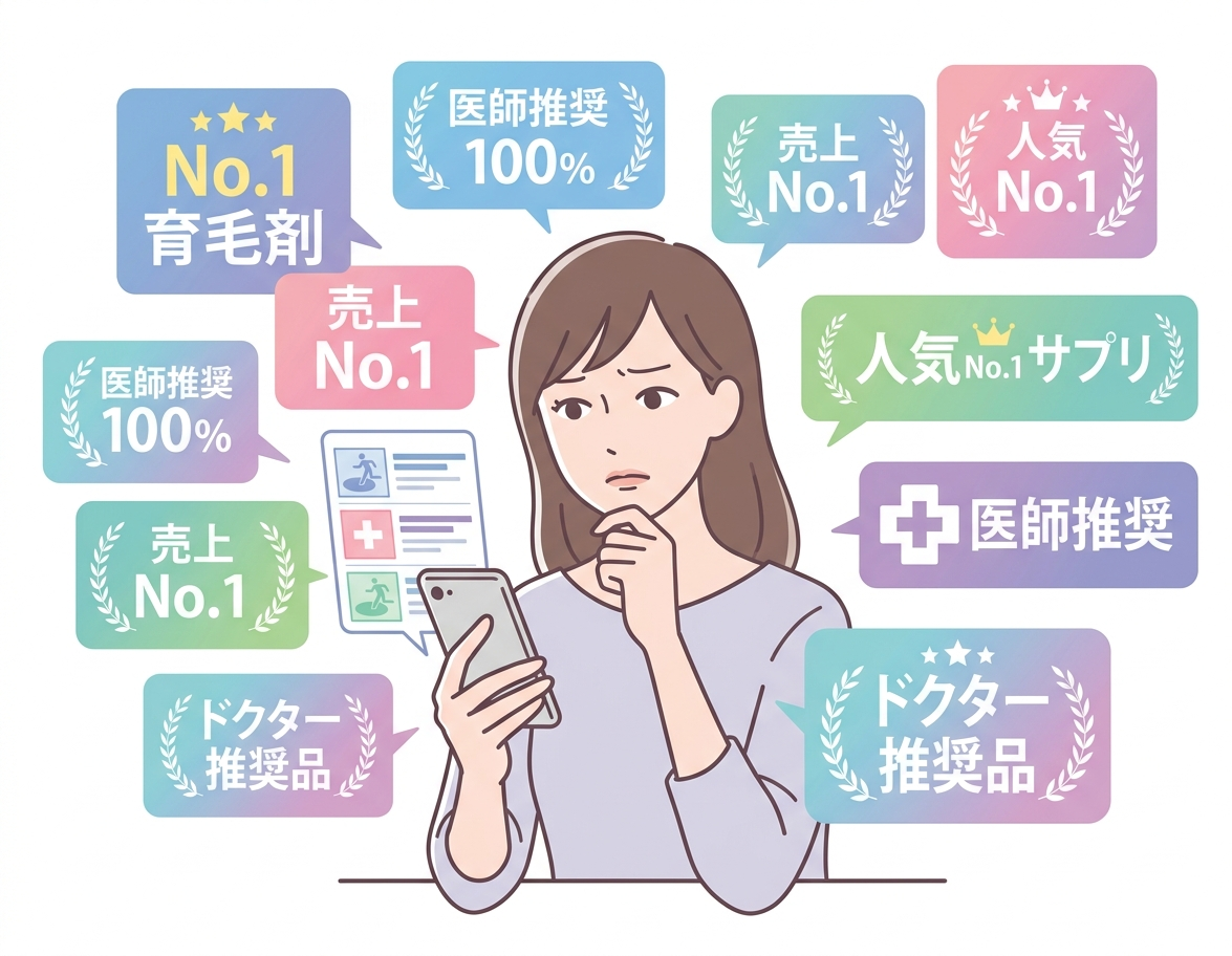 SNSに流れる健康食品広告のイメージ